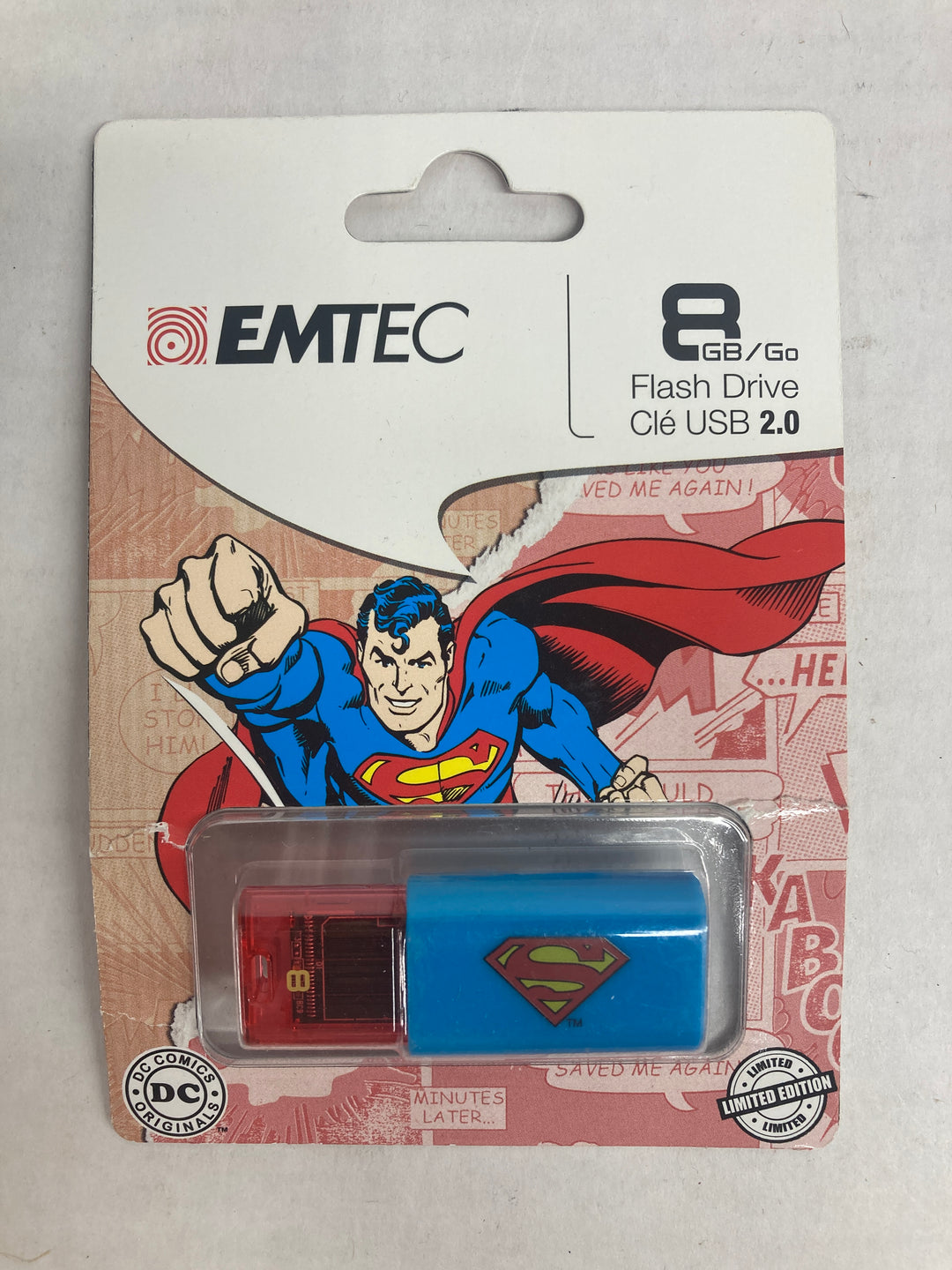 Emtec 8GB Limited Edition Superman USB 2.0 Flash Drive - Sealed