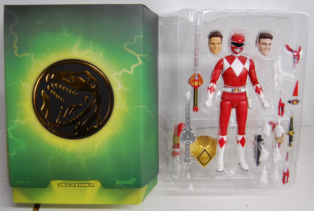 Super7 Mighty Morphin Power Rangers Ultimates Red Ranger 7" Figure MMPR *Open Box*