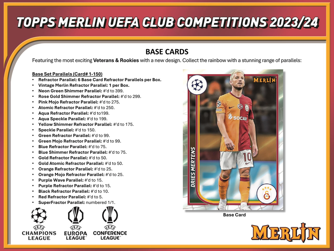 2023-2024 Topps Merlin UCC Soccer Hobby Box (18 Ct) - Presale Ships by 9/20/24