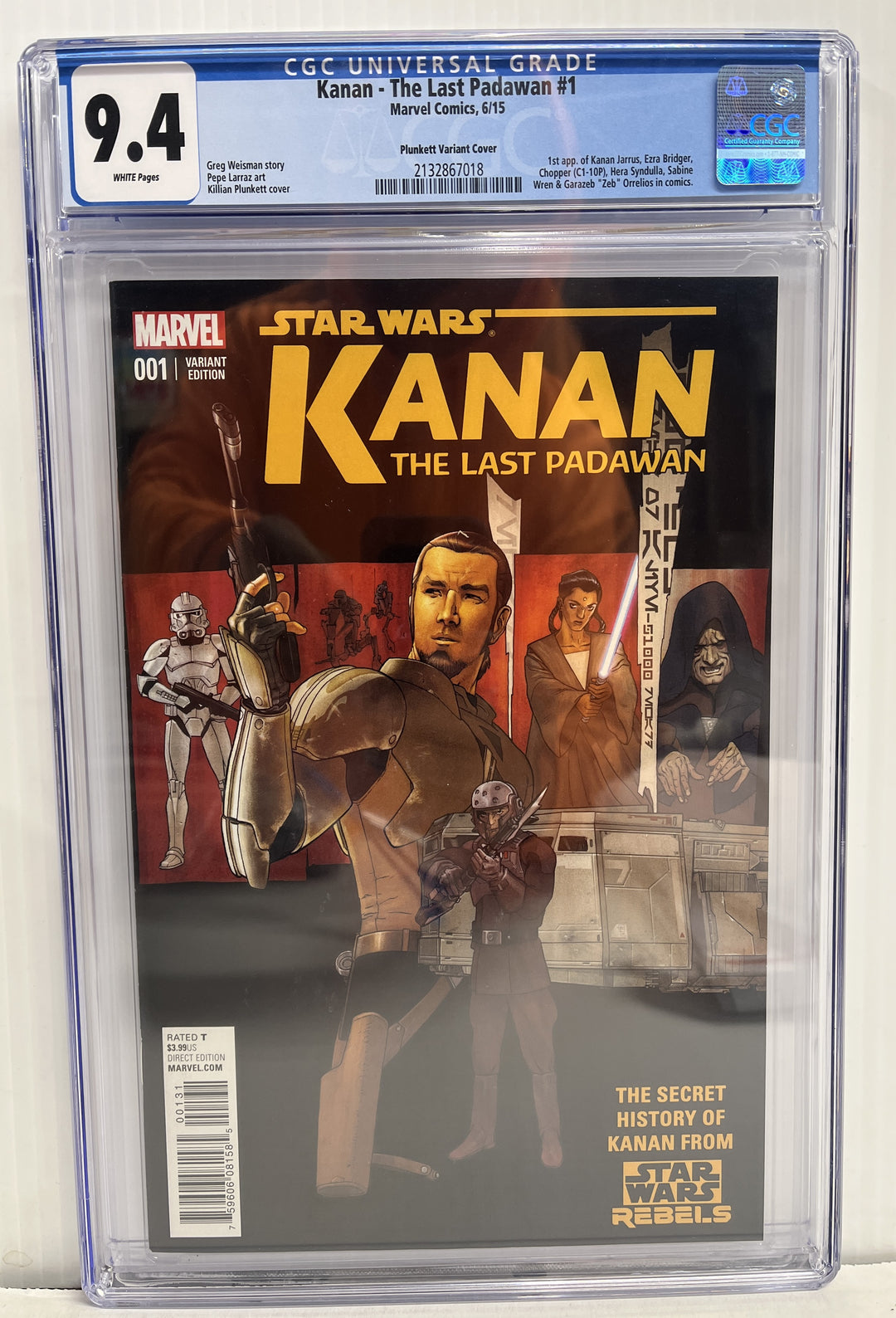 Star Wars Kanan The Last Padawan #1 CGC 9.4