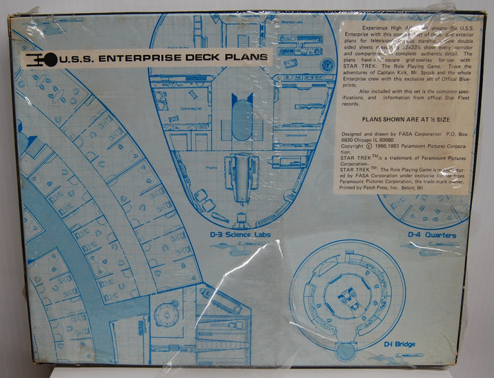Star Trek RPG U.S.S. Enterprise 15MM Deck Plans FASA No. 2101 (Box Wear)