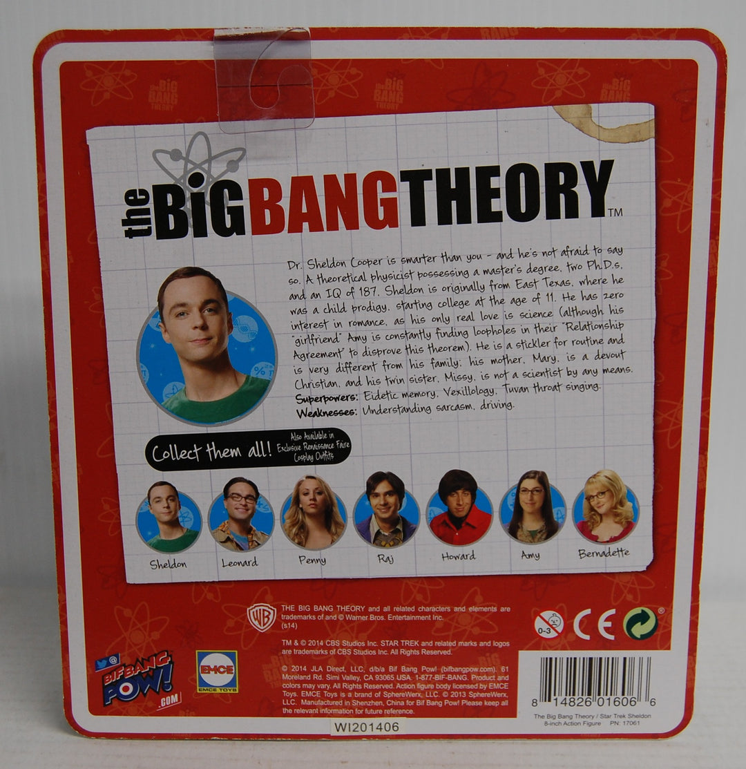 Big Bang Theory (Series 2) - Sheldon Cooper in Star Trek Spock Cosplay 8" Figure 2014