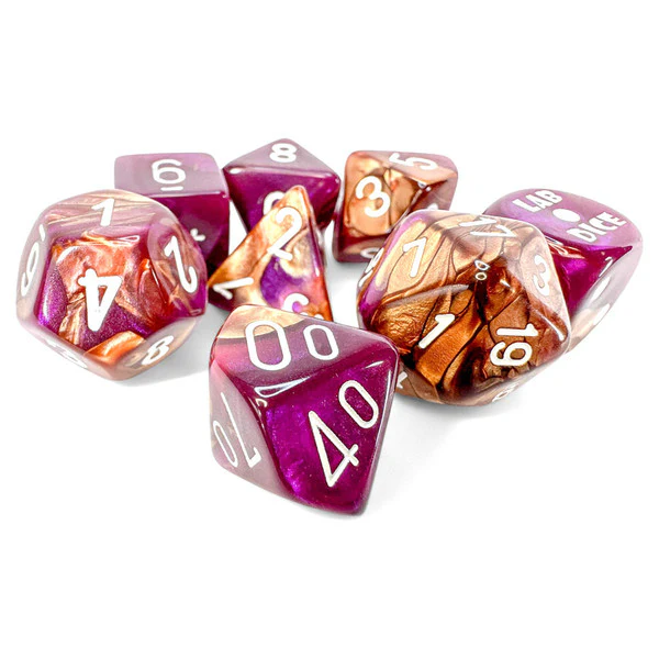 Lab Dice 7-Die Set: Copper Purple/White