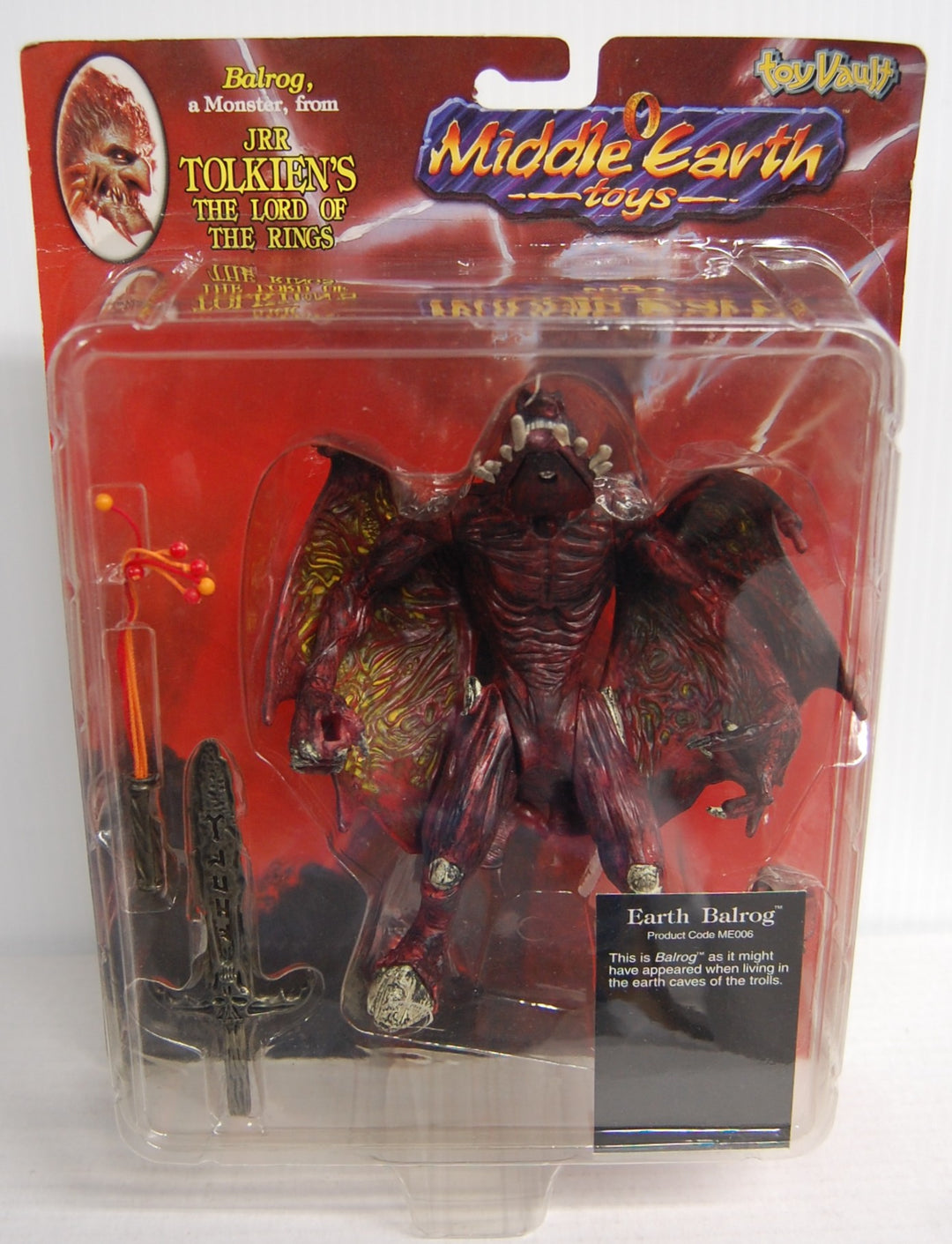 Toy Vault 1998 Middle Earth Toys - Lord of the Rings - Earth Balrog 6.5" Figure