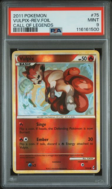 Pokemon 2011 Call of Legends #75 Vulpix-Rev.Foil PSA 9