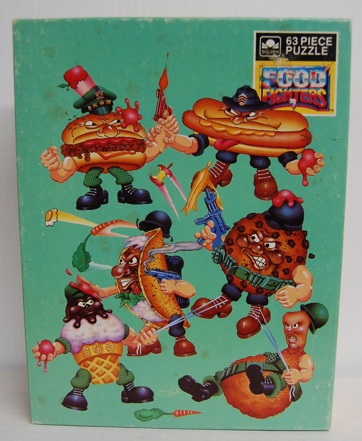 Food Fighters 63 Piece Jigsaw Puzzle #4756-40 Golden 1989 Mattel Sealed