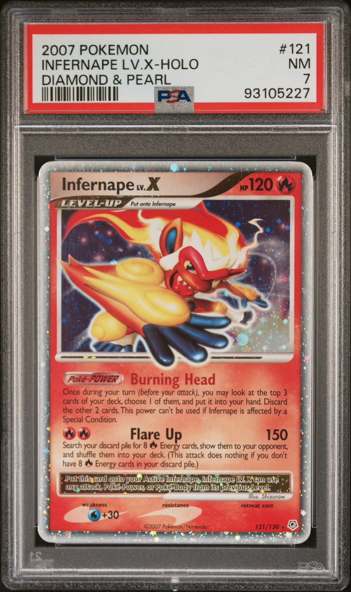 Pokemon 2007 Diamond & Peal #121 Infernape Lv.X-Holo PSA 7