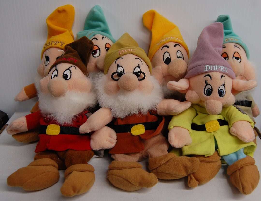 Lot of 7 - Disney Store Snow White Seven Dwarfs - Mini Bean Bag Plush