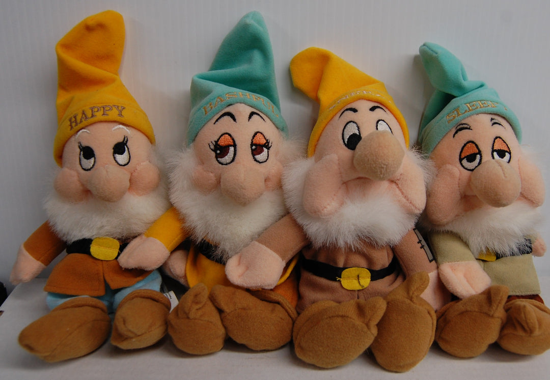 Lot of 7 - Disney Store Snow White Seven Dwarfs - Mini Bean Bag Plush