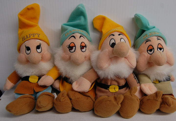 Lot of 7 - Disney Store Snow White Seven Dwarfs - Mini Bean Bag Plush