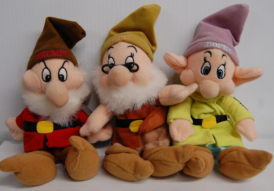 Lot of 7 - Disney Store Snow White Seven Dwarfs - Mini Bean Bag Plush
