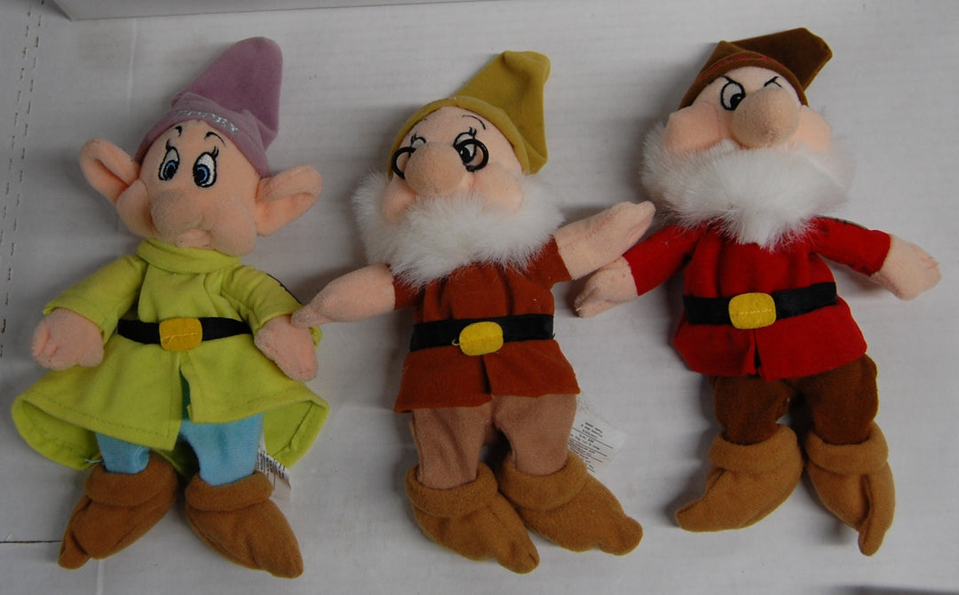 Lot of 7 - Disney Store Snow White Seven Dwarfs - Mini Bean Bag Plush