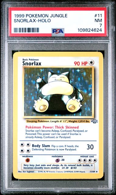 Pokemon 1999 Jungle #11 Snorlax-Holo PSA 7
