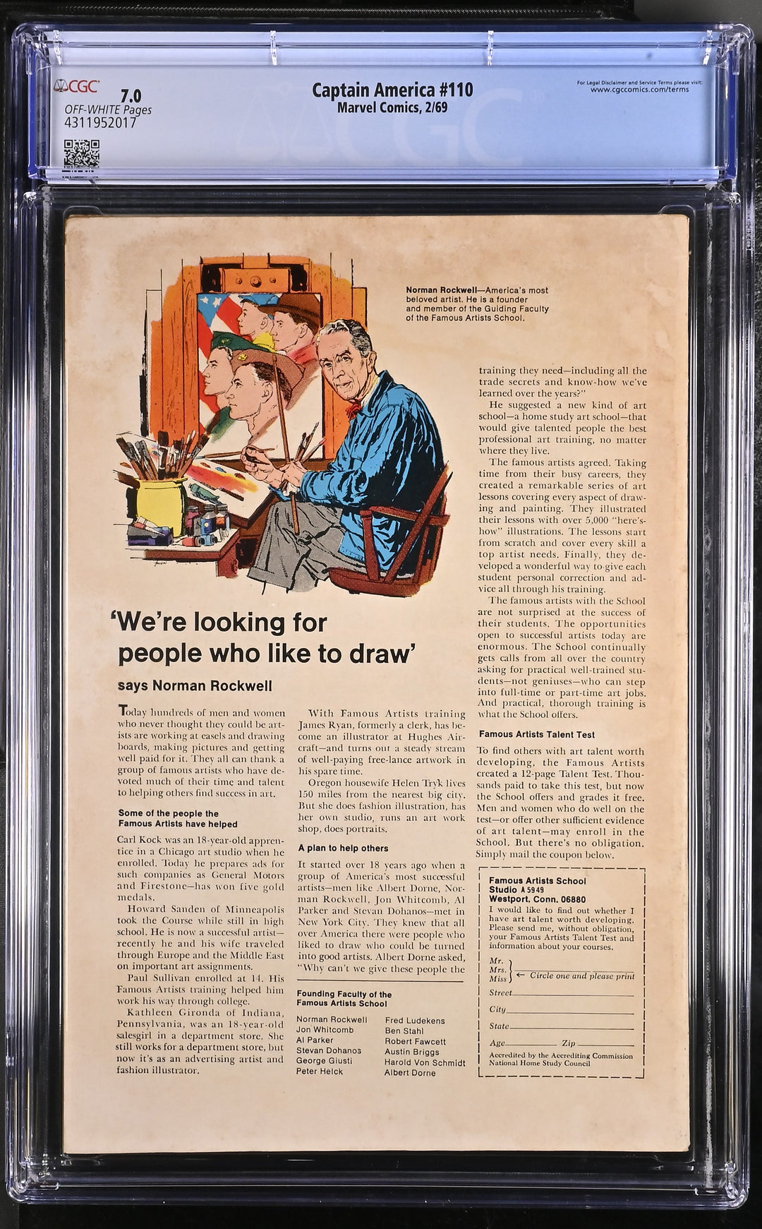 Captain America #110 CGC 7.0