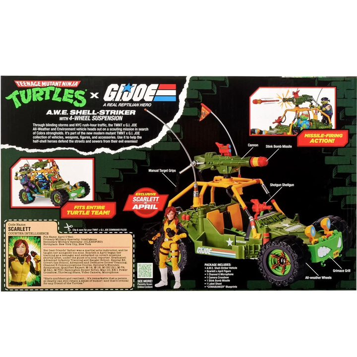 Teenage Mutant Ninja Turtles x G.I. Joe All-Weather and Environment (AWE) Shell-Striker Vehicle with Action Figure