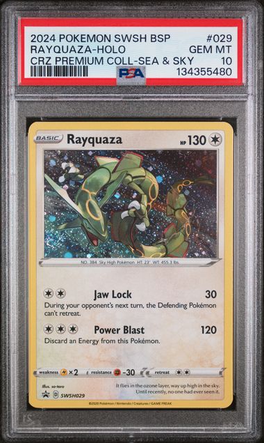 Pokemon 2024 SWSH BSP #029 Rayquaza-Holo Crz Premium Coll-Sea & Sky PSA 10
