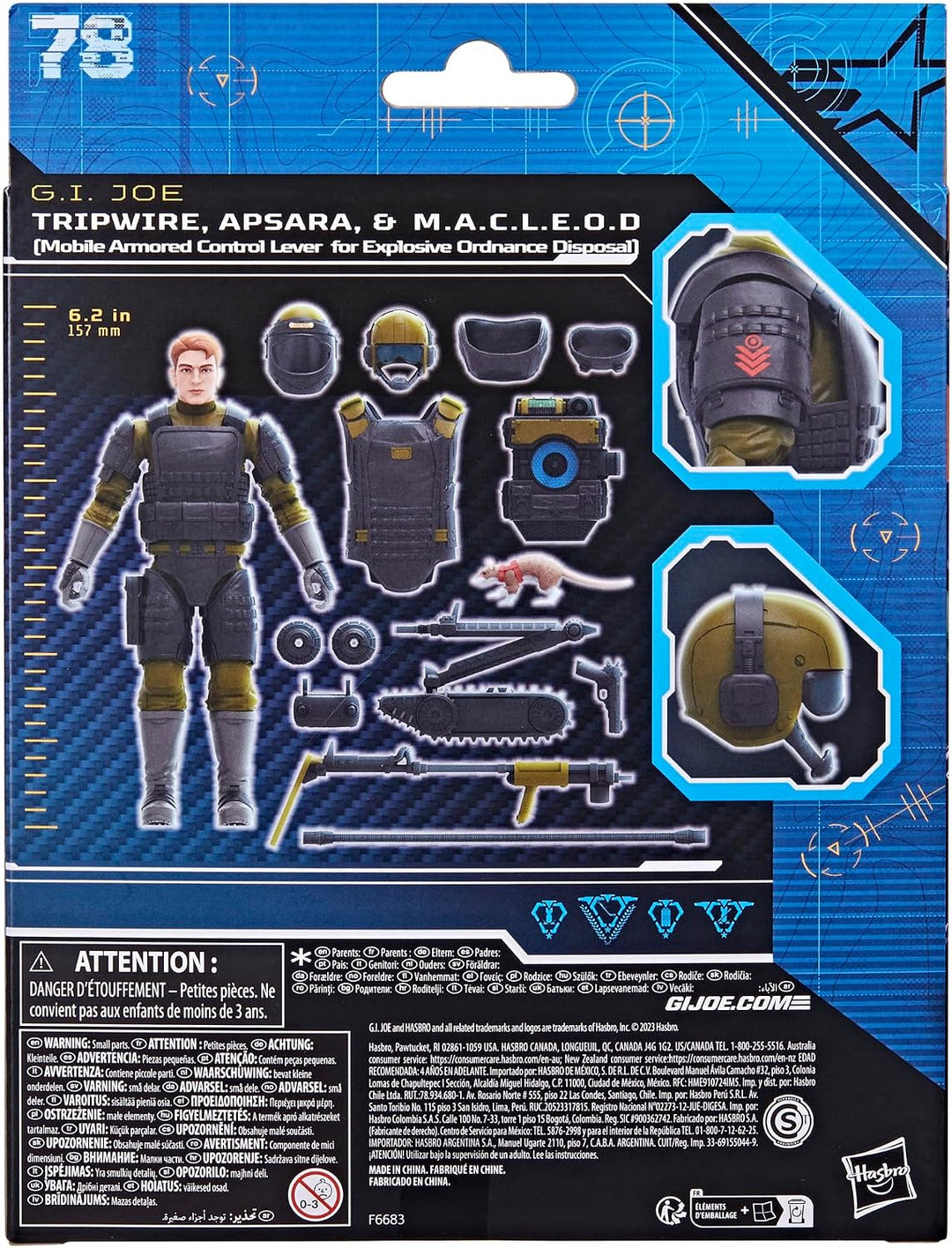 G.I. Joe Classified Series #78 Tripwire, Apsara, & M.A.C.L.E.O.D. Figure