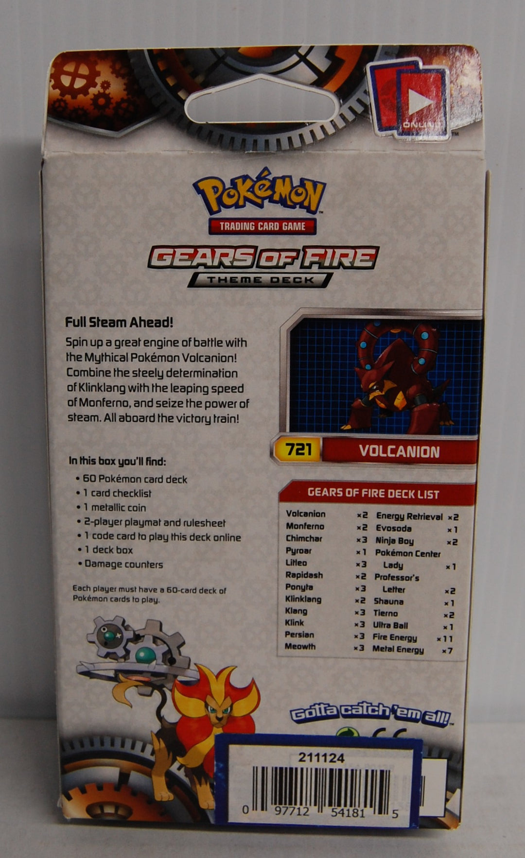 Pokemon XY Steam & Siege - Gears of Fire Theme Deck 2016