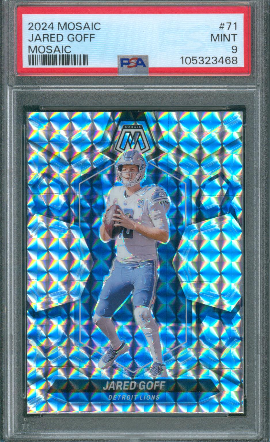 2024 Mosaic Football Jared Goff Prizm #71 PSA 9