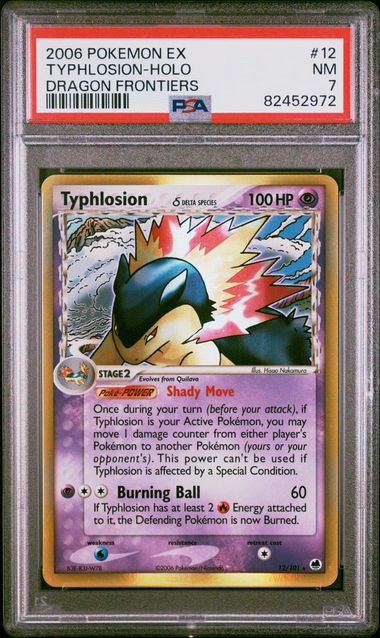 Pokemon 2006 EX Dragon Frontiers Typhlosion-Holo #12 PSA 7
