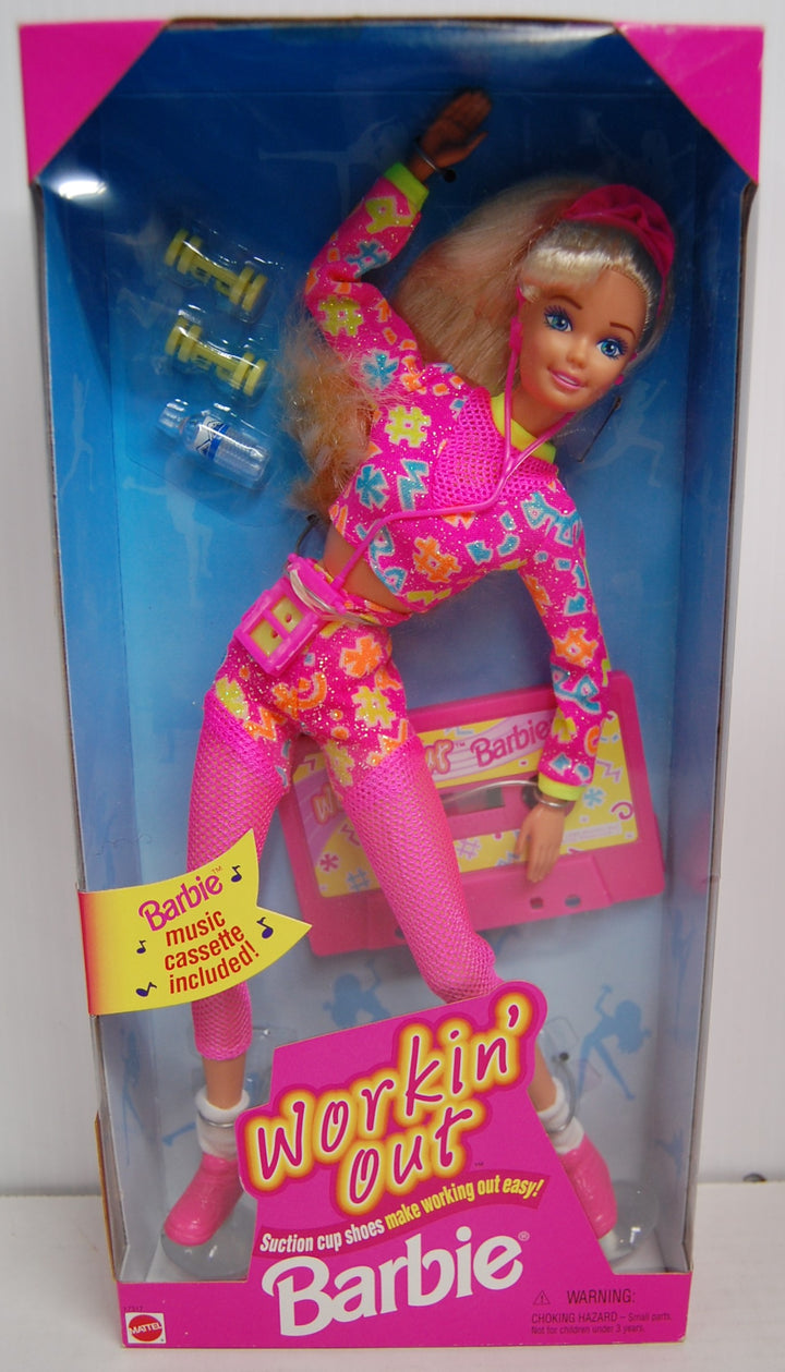 1996 Workin' Out Barbie Doll #17317 w/ Cassette