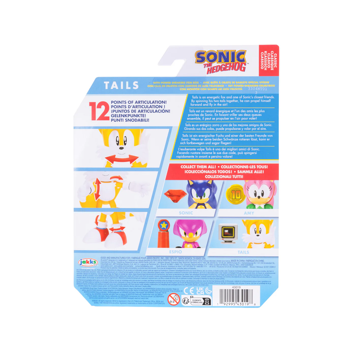 Sonic The Hedgehog Wave 20 4in Classic Tails with Item Box Figure