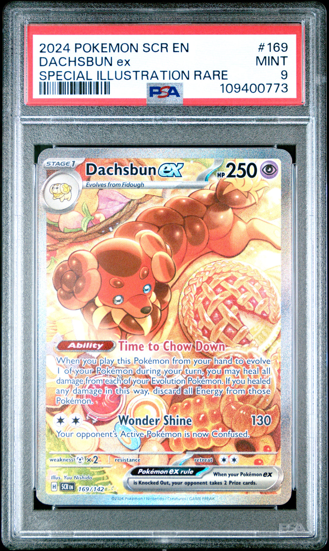 Pokemon 2024 Scr En-Stellar Crown #169 Dachsbun Ex Special Illustration Rare PSA 9