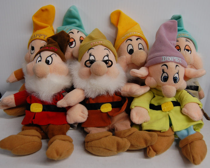 Lot of 7 - Disney Store Snow White Seven Dwarfs - Mini Bean Bag Plush