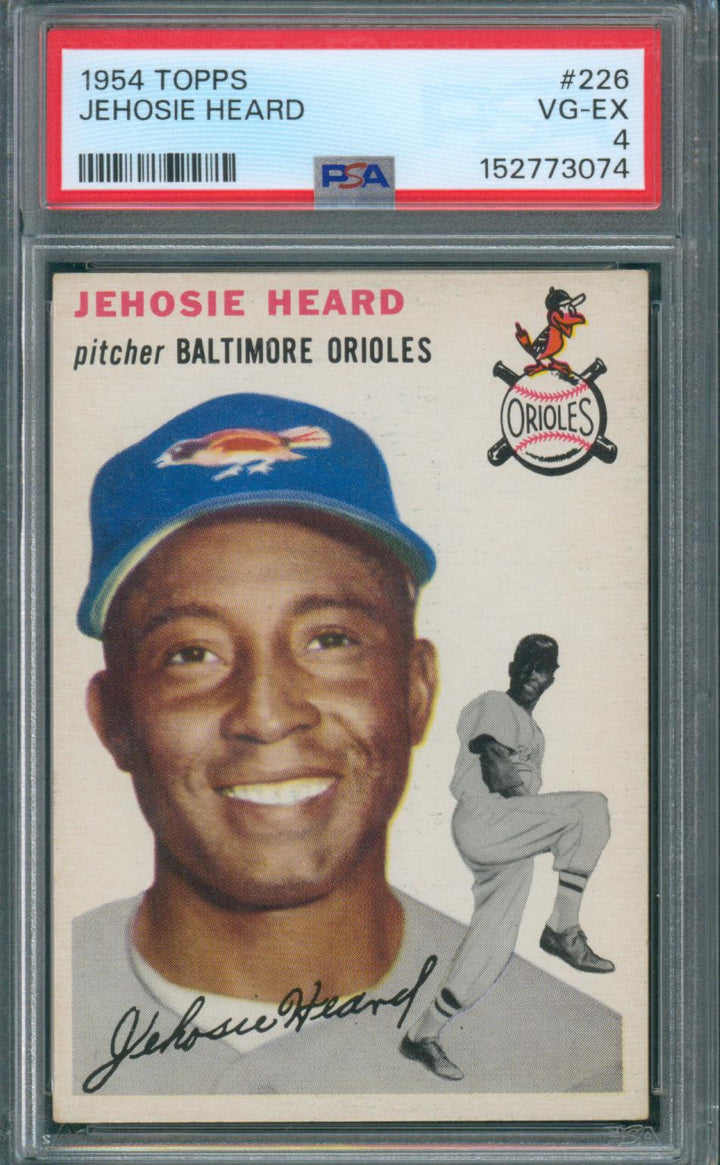 1954 Topps Baseball Jehosie Heard #226 PSA 4 VG-EX