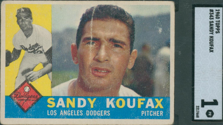 1960 Topps Baseball Sandy Koufax #343 SGC 1