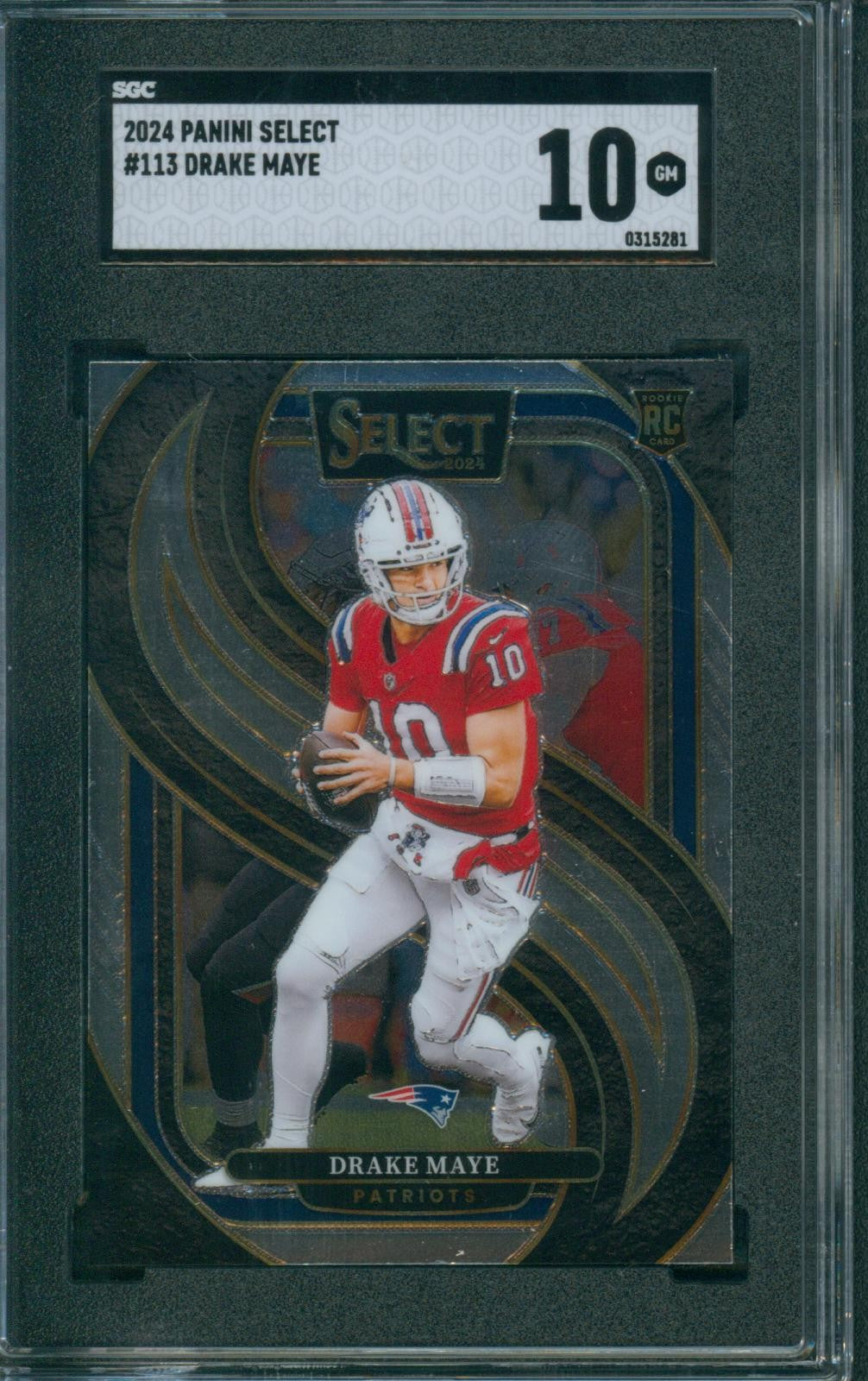 2024 Panini Select Football Drake Maye #113 SGC 10