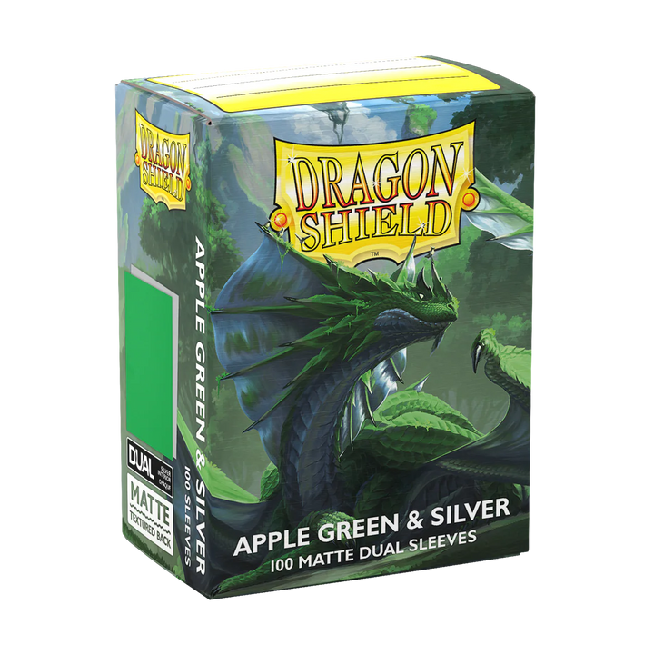 Dragon Shield Card Sleeves - Dual Matte: Apple Green & Silver (100 Ct)