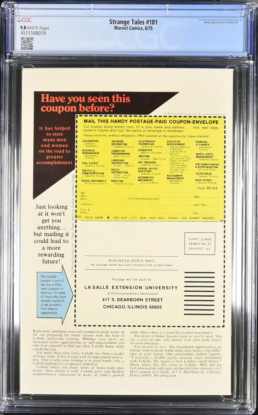 Strange Tales #181 CGC 9.8