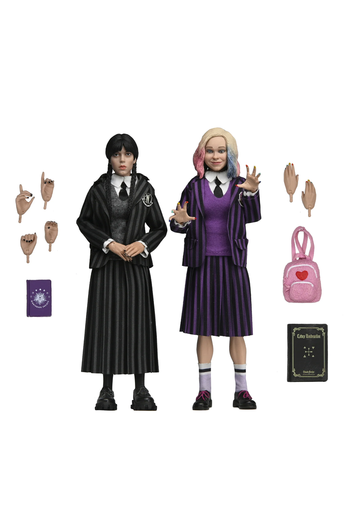 Wednesday - Wednesday Addams (Nevermore Uniform) and Enid 8" Clothed Action Figure 2-Pack