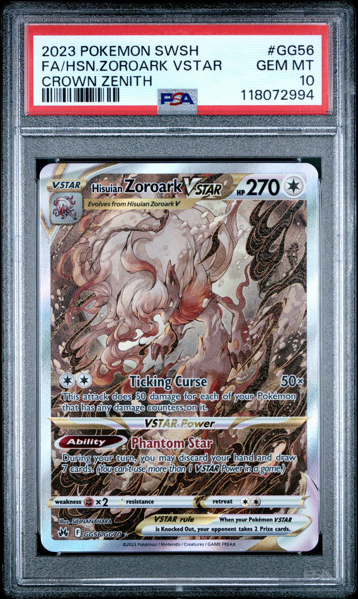 Pokemon 2023 SwSh FA/HSN. Soroark Vstar Crown Zenith #GG56 PSA 10