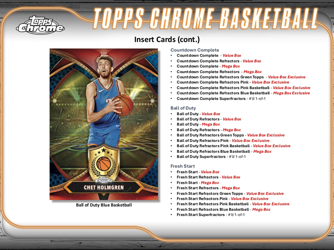 2024-25 Topps Chrome Basketball Hobby Mega Box