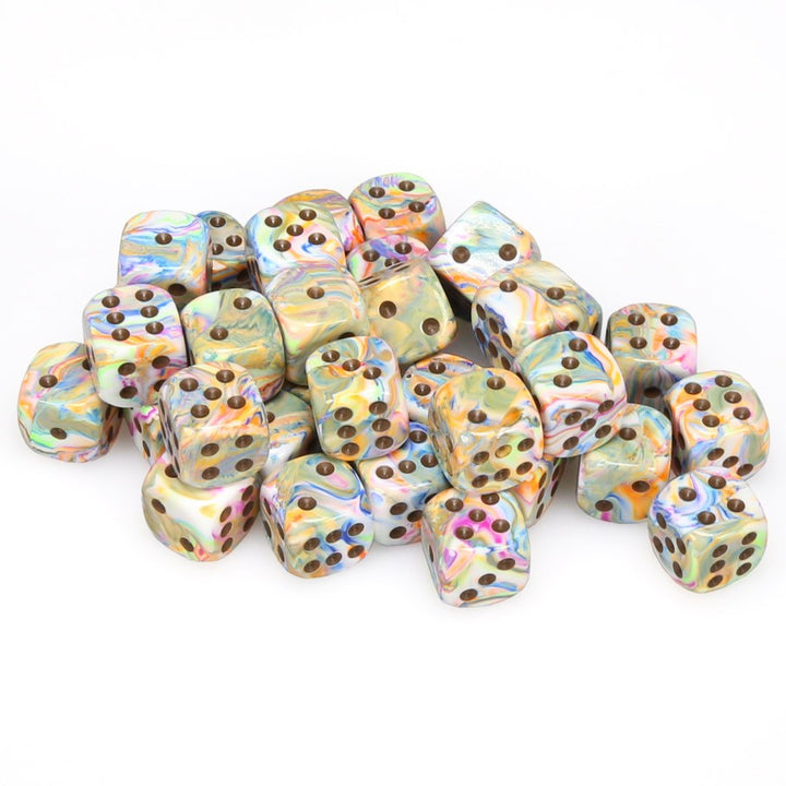 12mm 36Ct D6 Dice Block: Festive Vibrant/Brown