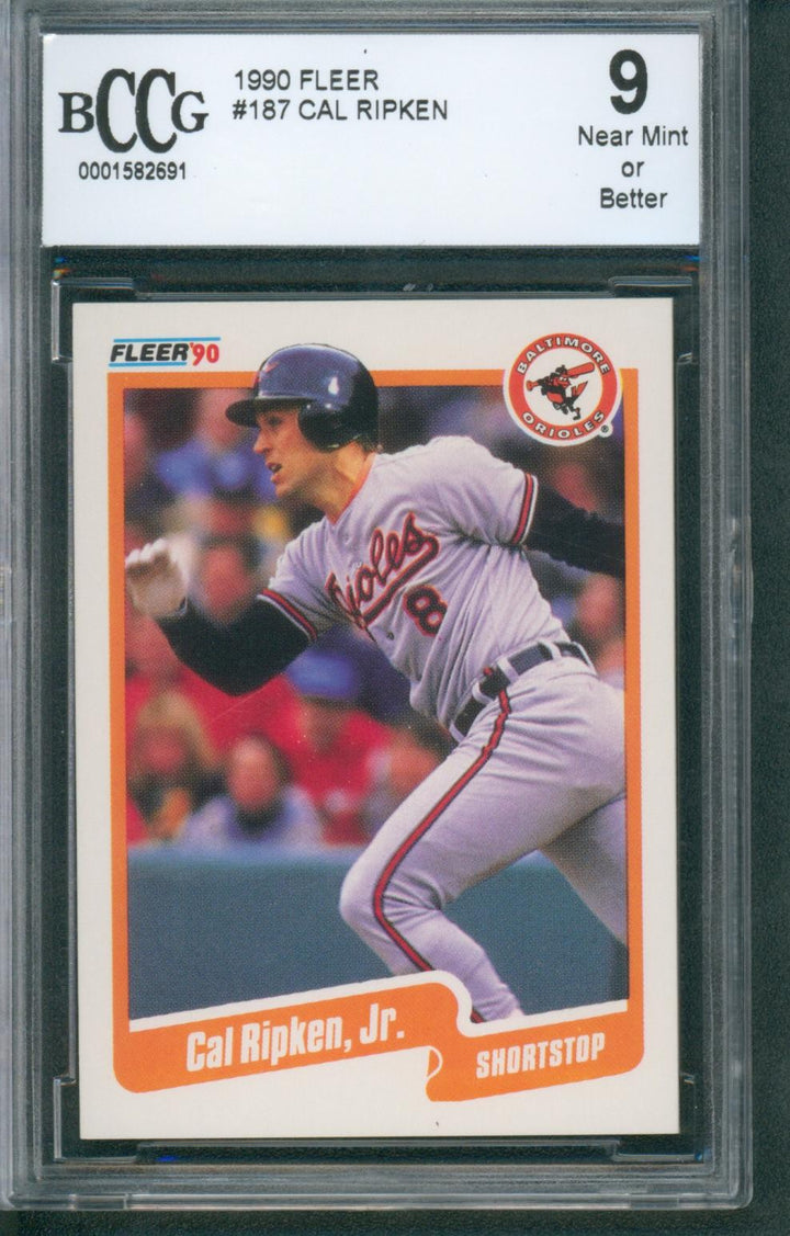 1990 Fleer Baseball Cal Ripken #187 BCCG 9
