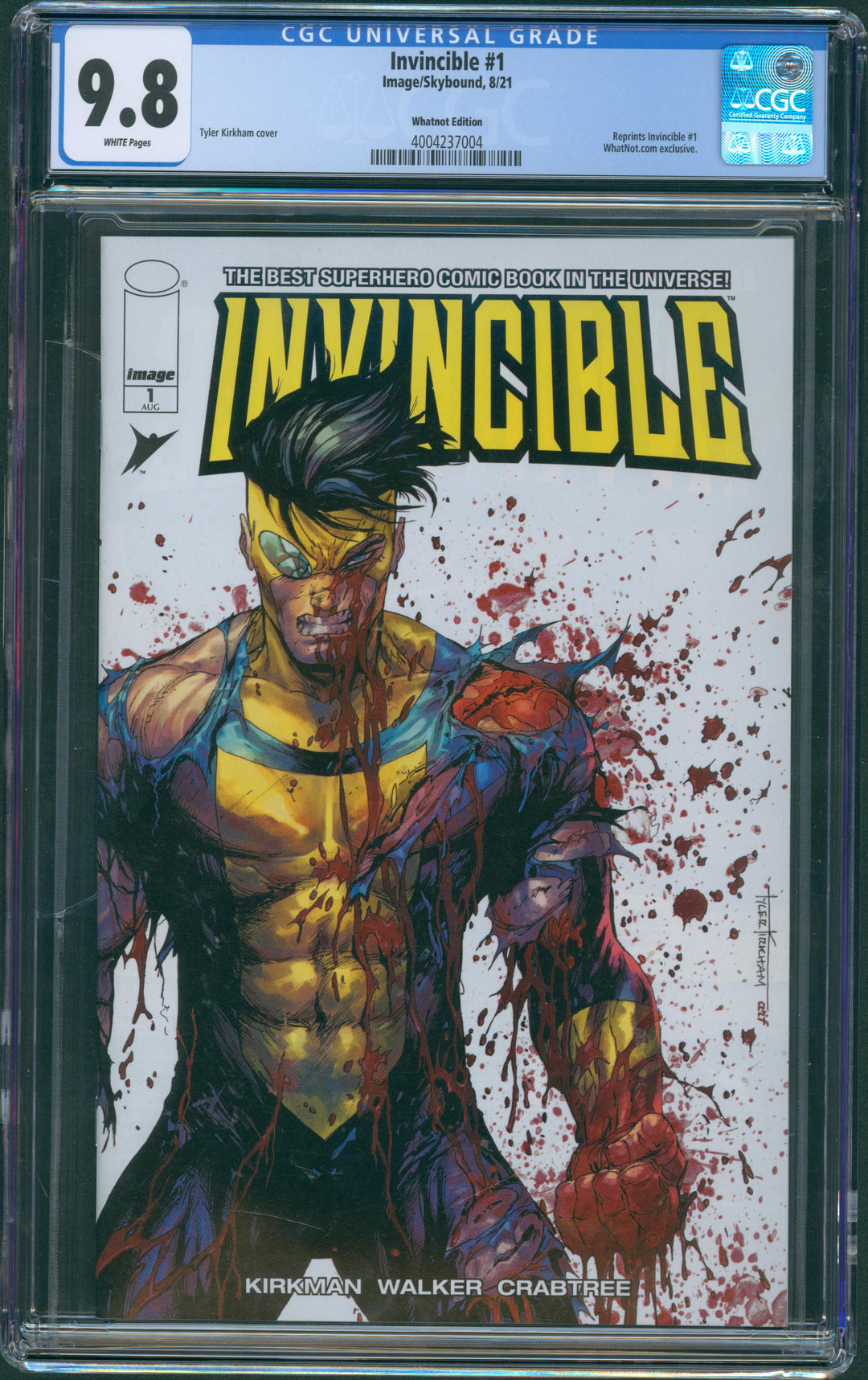 Invincible #1 Tyler Kirkham Whatnot Color Reprint CGC 9.8