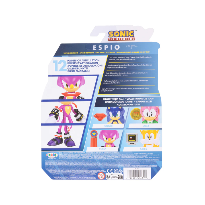 Sonic The Hedgehog Wave 20 4in Espio with Checkpoint Figure