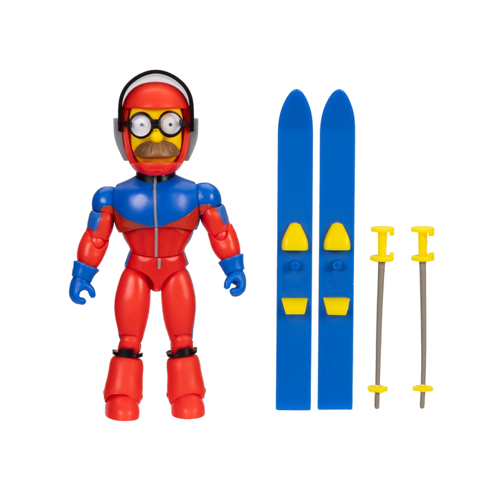 The Simpsons Wave 6  Ned Flanders with Ski Outfits and Poles 5in Figure