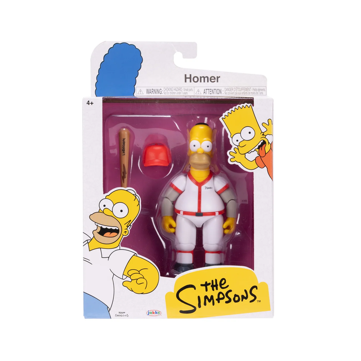 The Simpsons Wave 3 Baseball Homer with Baseball Bat & Removable Hat 5in Figure