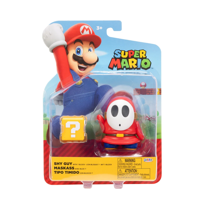 Super Mario Wave 53 Red Shy Guy w/ Question Block 4in Figure