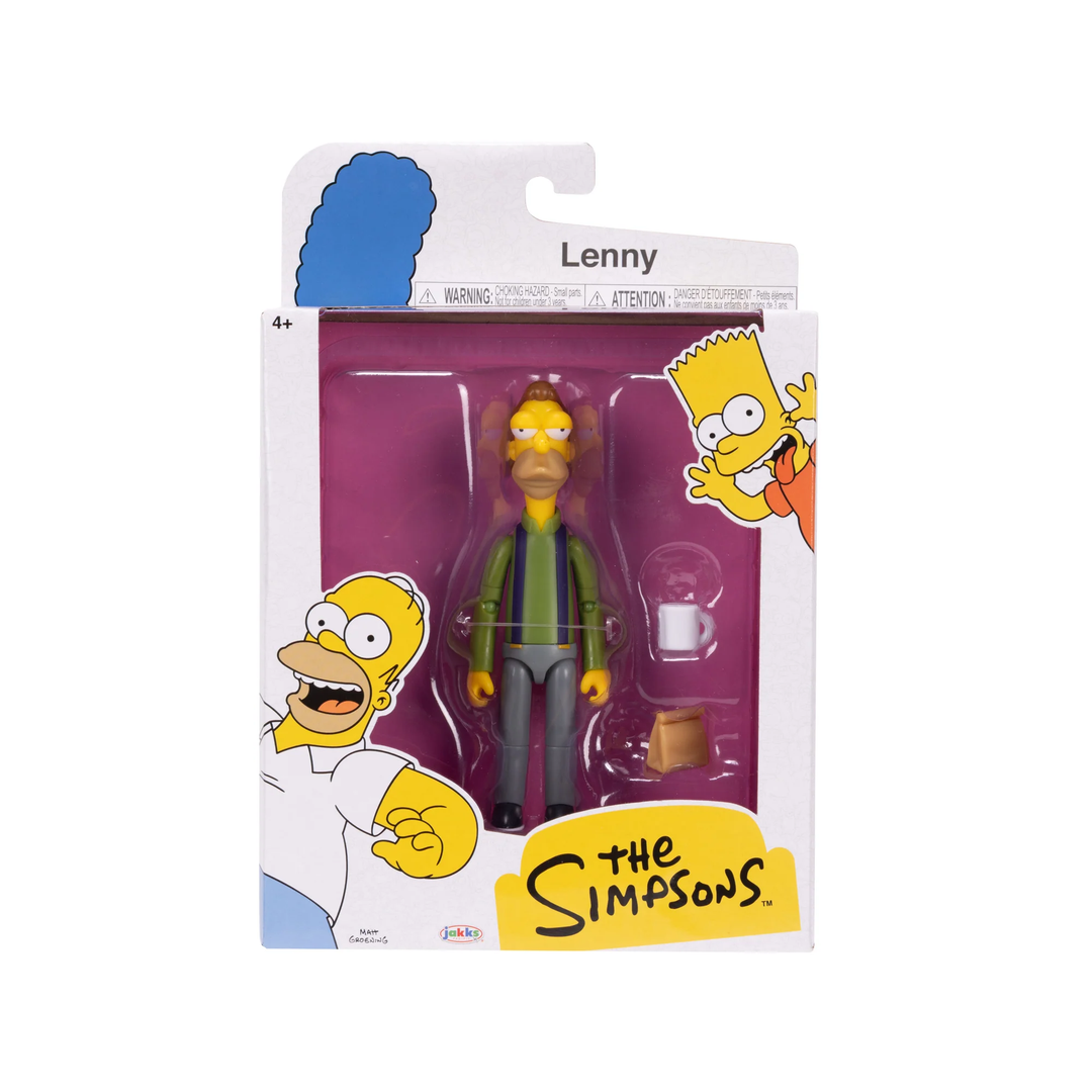 The Simpsons Wave 3 Lenny Leonard w/Lunch Bag & "Carl" Mug 5in Figure