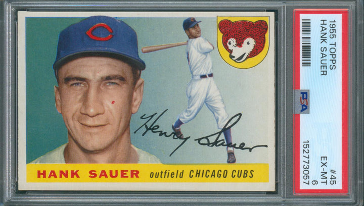 1955 Topps Baseball Hank Sauer #45 PSA 6 EX-MT
