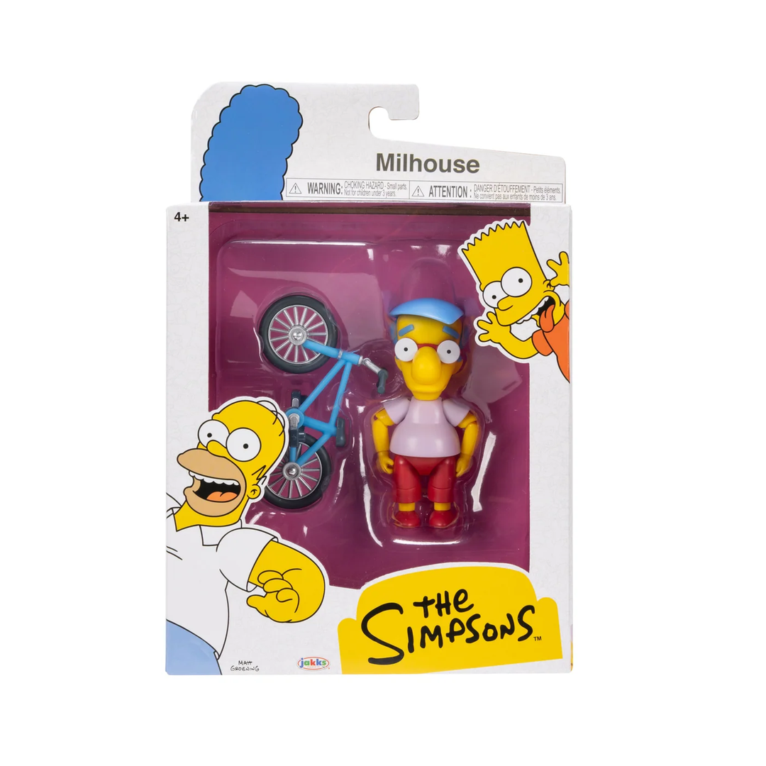 The Simpsons Wave 3 Milhouse w/ Bicycle  5in Figure