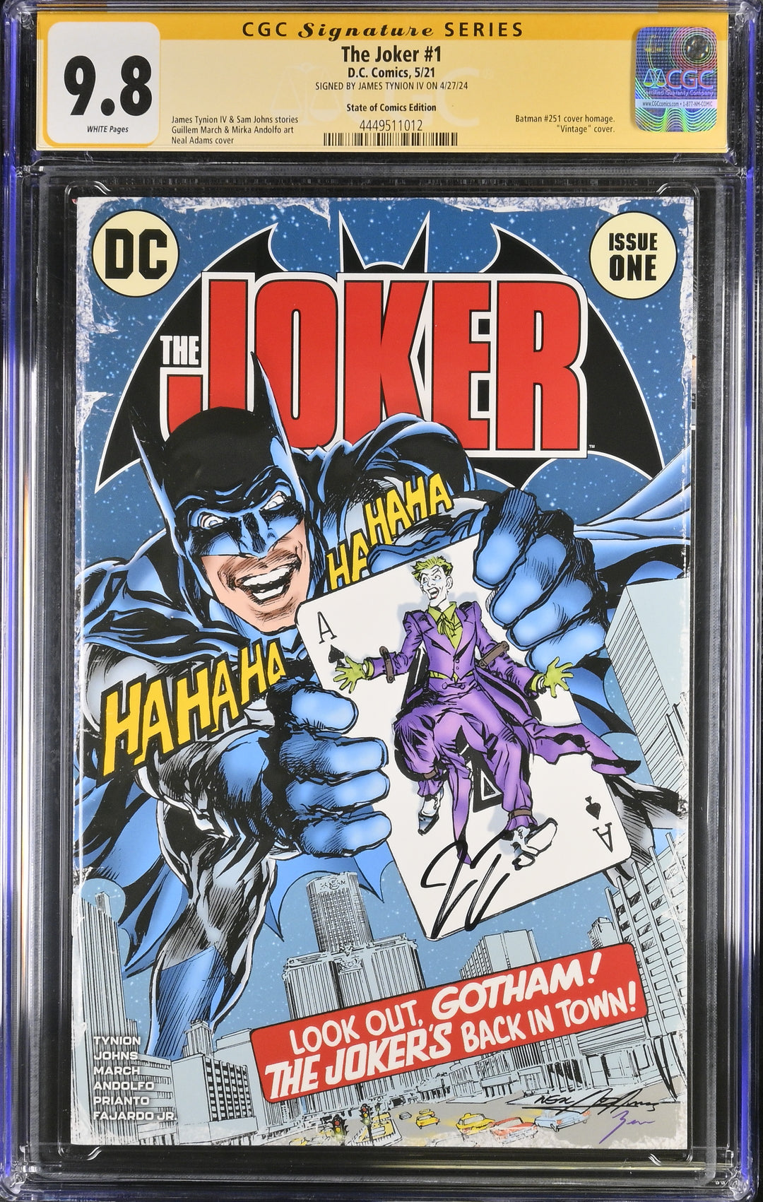 The Joker #1 CGC Signature Series 9.8
