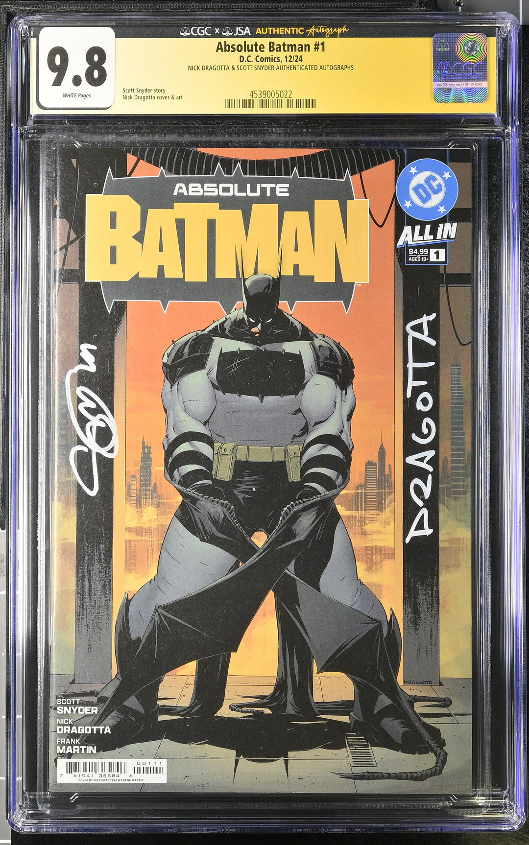 Absolute Batman #1 CGC Signature Series 9.8 Snyder/Dragotta Signed