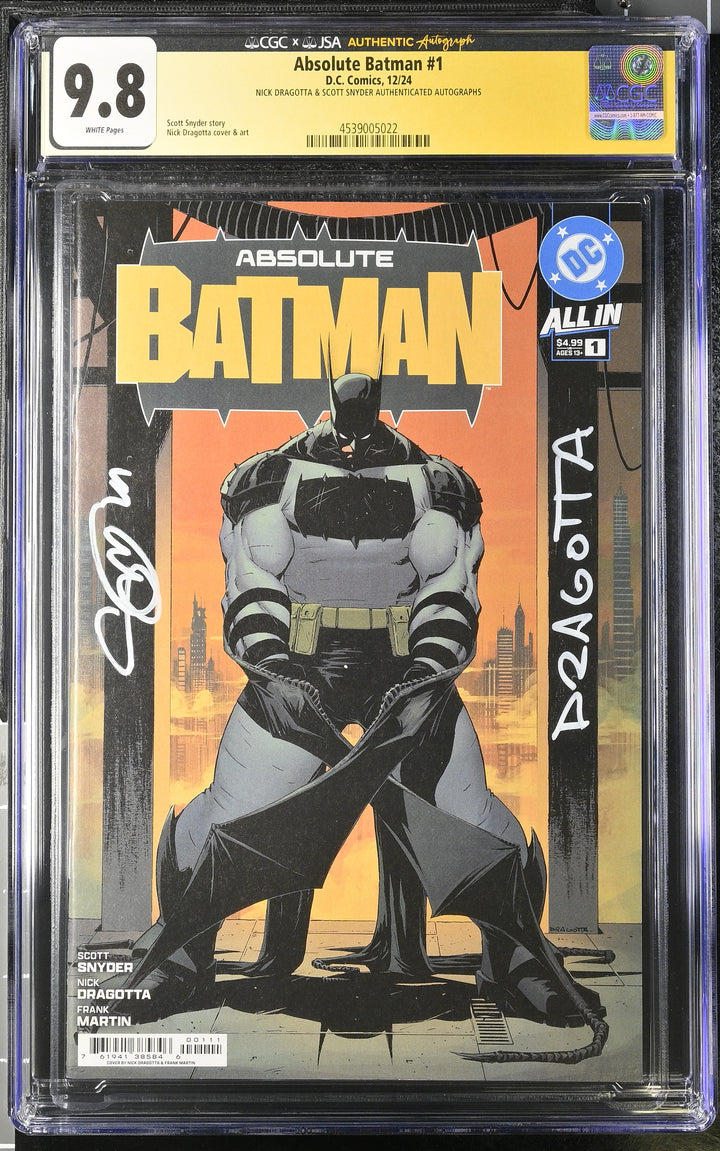 Absolute Batman #1 CGC Signature Series 9.8 Snyder/Dragotta Signed