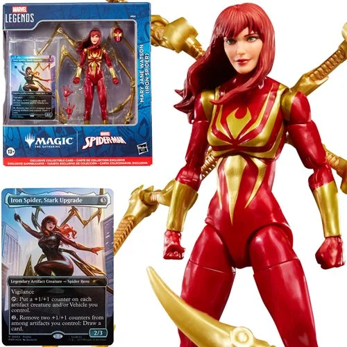 Spider-Man Marvel Legends Magic: The Gathering Mary Jane Watson (Iron Spider) 6in Action Figure and Card
